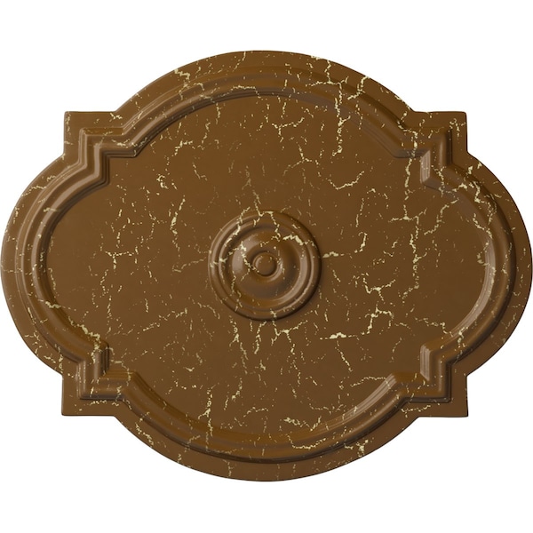 Ekena Millwork Waltz Ceiling Medallion (Canopies up to 4 1/2"), 21 1/4"W x 17 3/8"H x 1"P, Smokey Topaz Crackle CM21WASTC - main